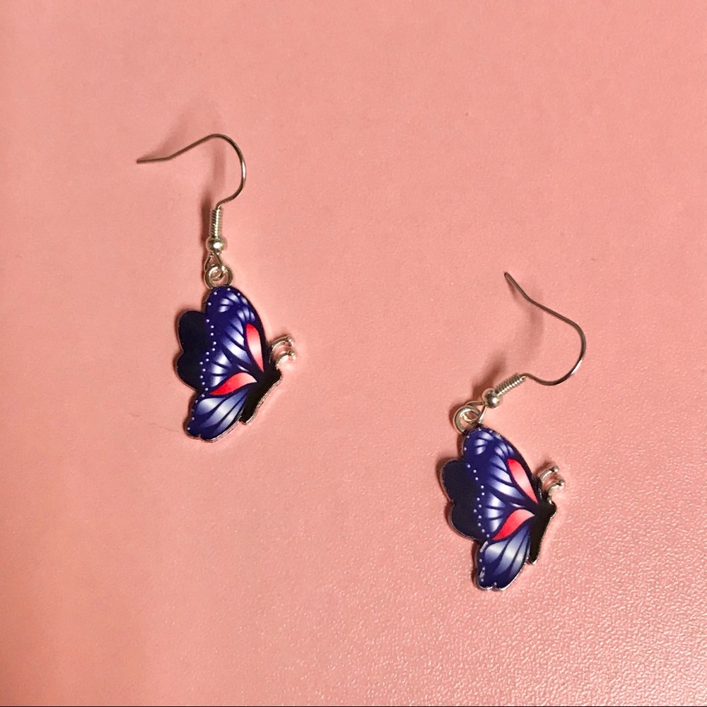 4/$10!!Purple butterfly earrings